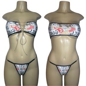 “Life is” exotic Dancewear Bikini Set
